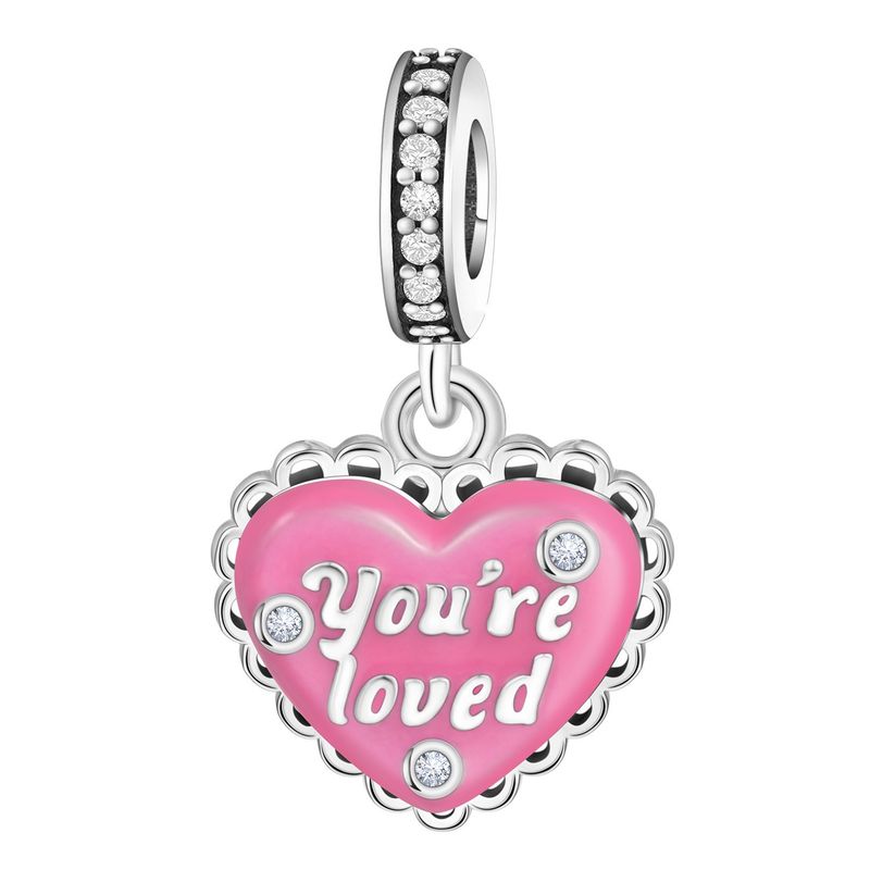 Gioielli da donna FOREVER Love Color Zirconio Fibbia di posizionamento Ciondolo Perline Gioielli fai da te Bracciale Accessori Rame Argento_voghion.com