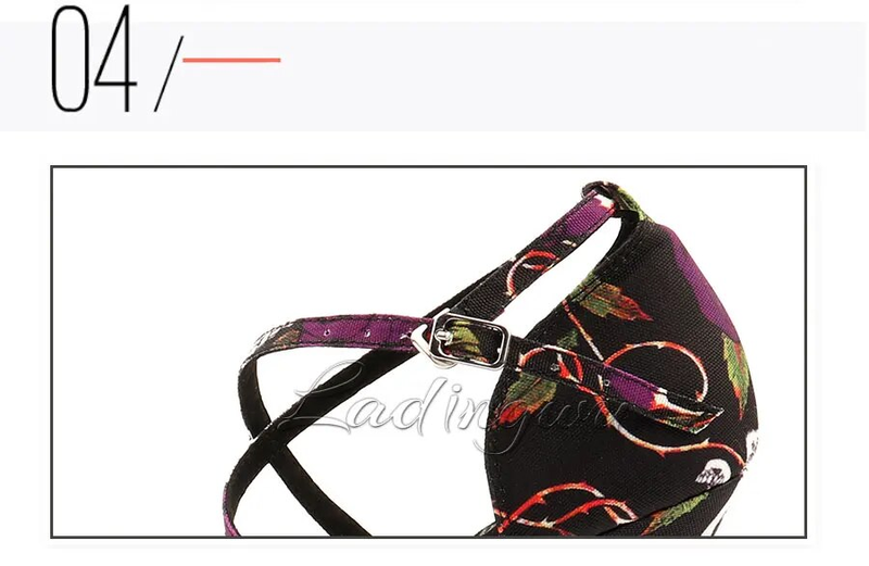 Ladingwu Latin Ballroom Dance Schuhe Für Holloween Schädel Denim Doodle Dance Heels Sandalen Frauen_voghion.com