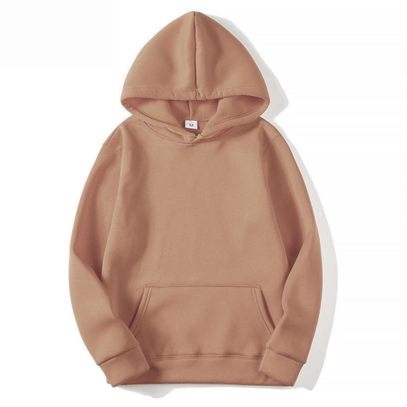 Moda Düz Renk Kapşonlu Erkek ve Kadın Polyester Peluş Günlük Spor Çift Sweatshirt_voghion.com