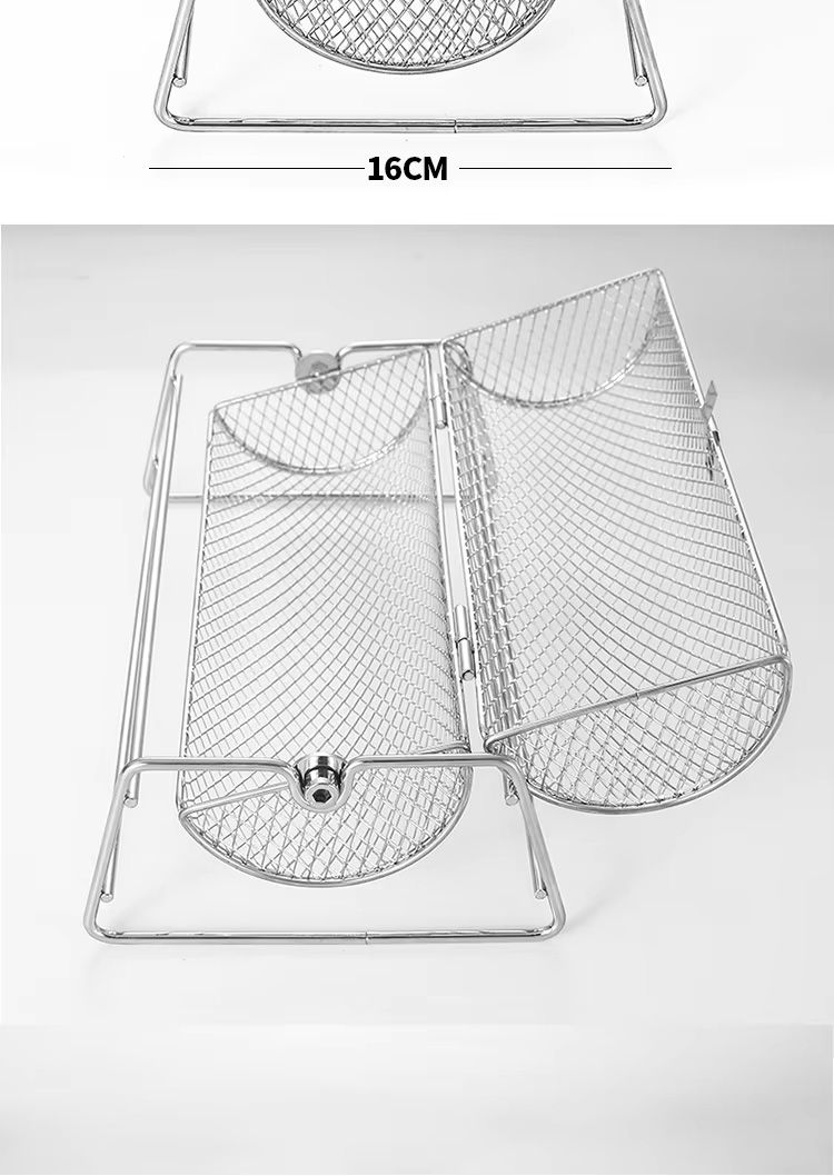 Roestvrijstalen Rollende BBQ-grill Mesh Basket Grill Rotisserie Basketrol Barbecue Kooi Kaffeebrander_voghion.com