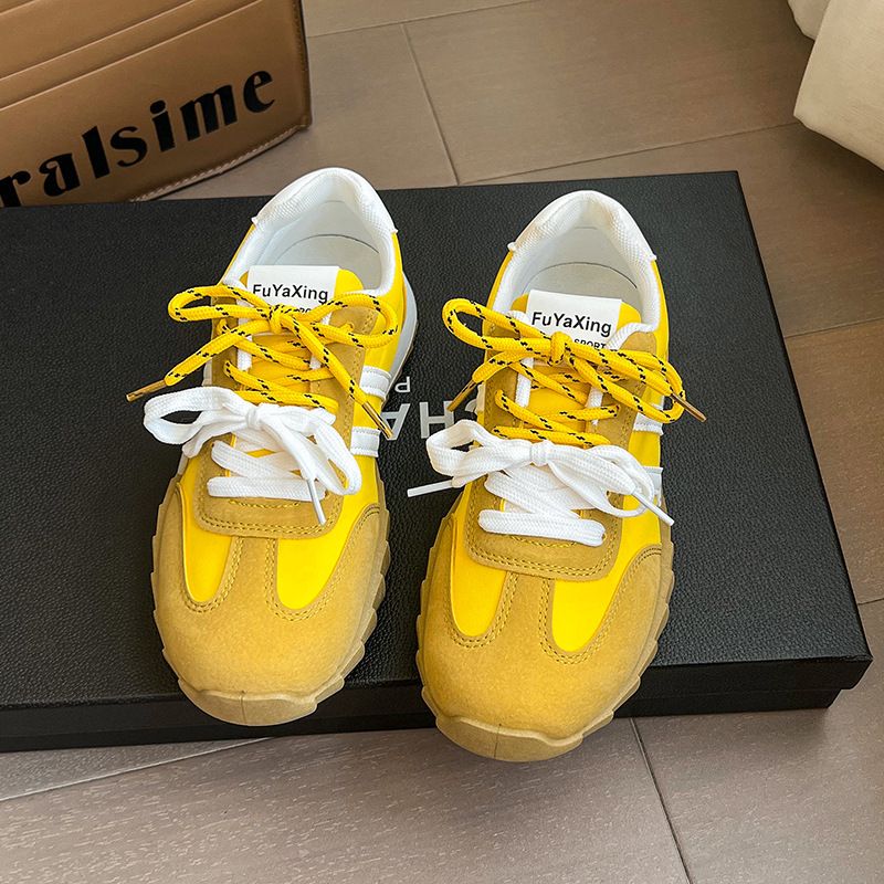 Anti suède leren training voor dames, 2024 herfst nieuwe mode casual veelzijdige sportschoenen, ademend Forrest Gump_voghion.com