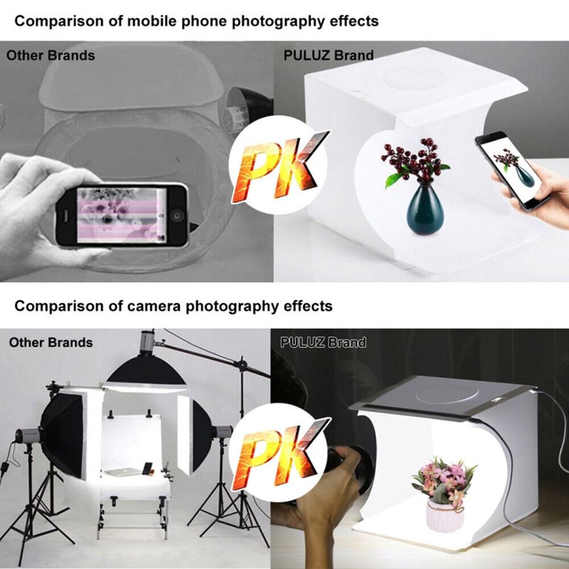 PULUZ Dual Lightbox 40Pcs Zimmer Faltbare Fotografie C2T0_voghion.com