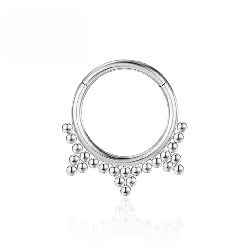 F136 Titanium Nose ring Cartilage Hoop Earrings Septum Clicker 16G Tragus Piercing Lobe Hinged Segment Helix Zircon Body Jewelry_voghion.com