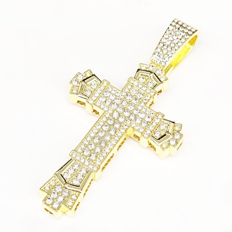 Unique Unisex Cross Pendant Cuban Chain Hip Hop Necklace_voghion.com