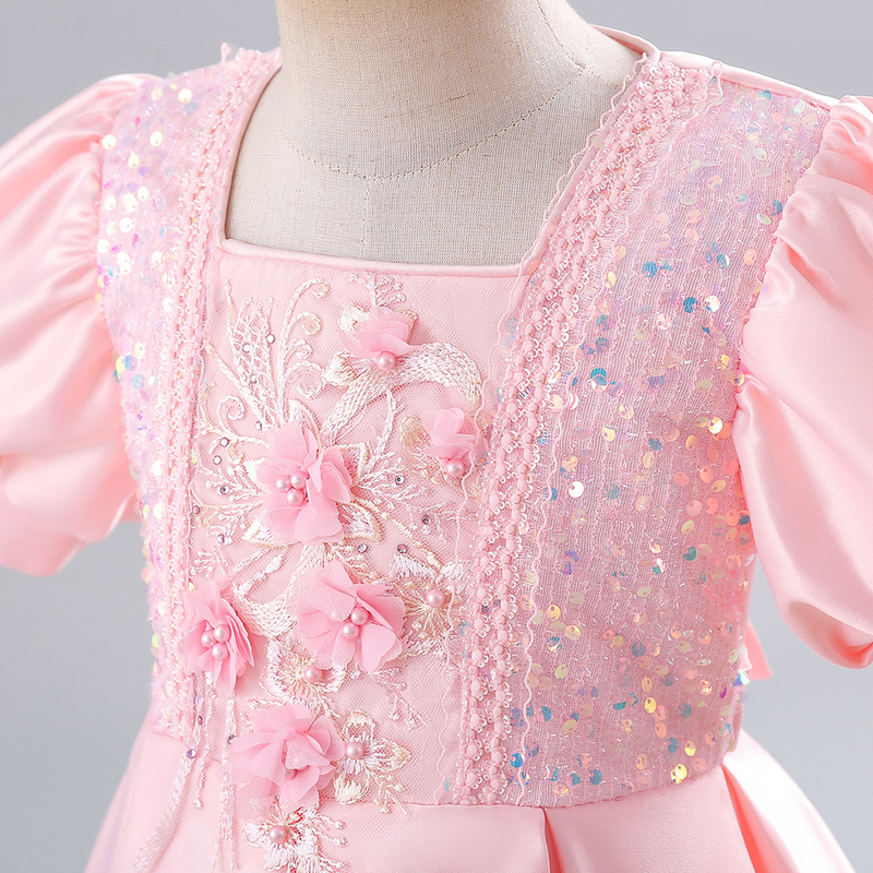 Robe princesse à fleurs pour filles d'un an, spectacle de Piano d'été_voghion.com