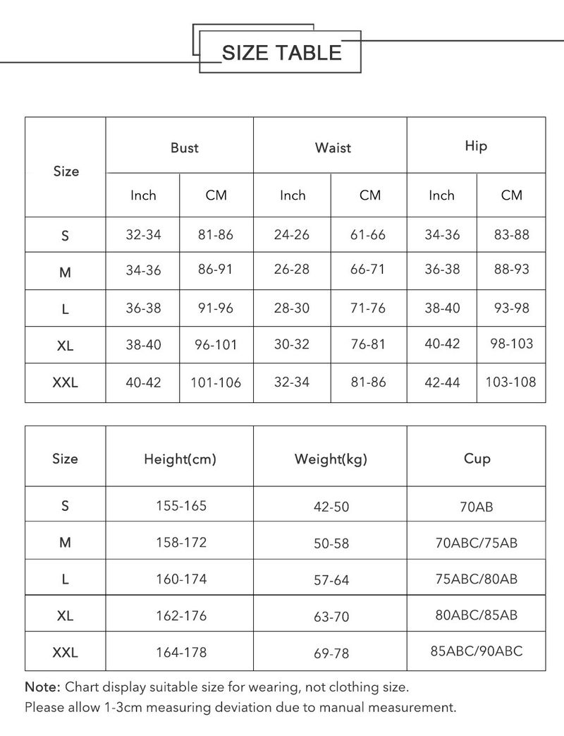 Women's High Elasticity Swimwear Set - Sexy Tummy Control Bikini, No Wire Padded Top, Quick Dry Polyester, S-XXL, Black_voghion.com