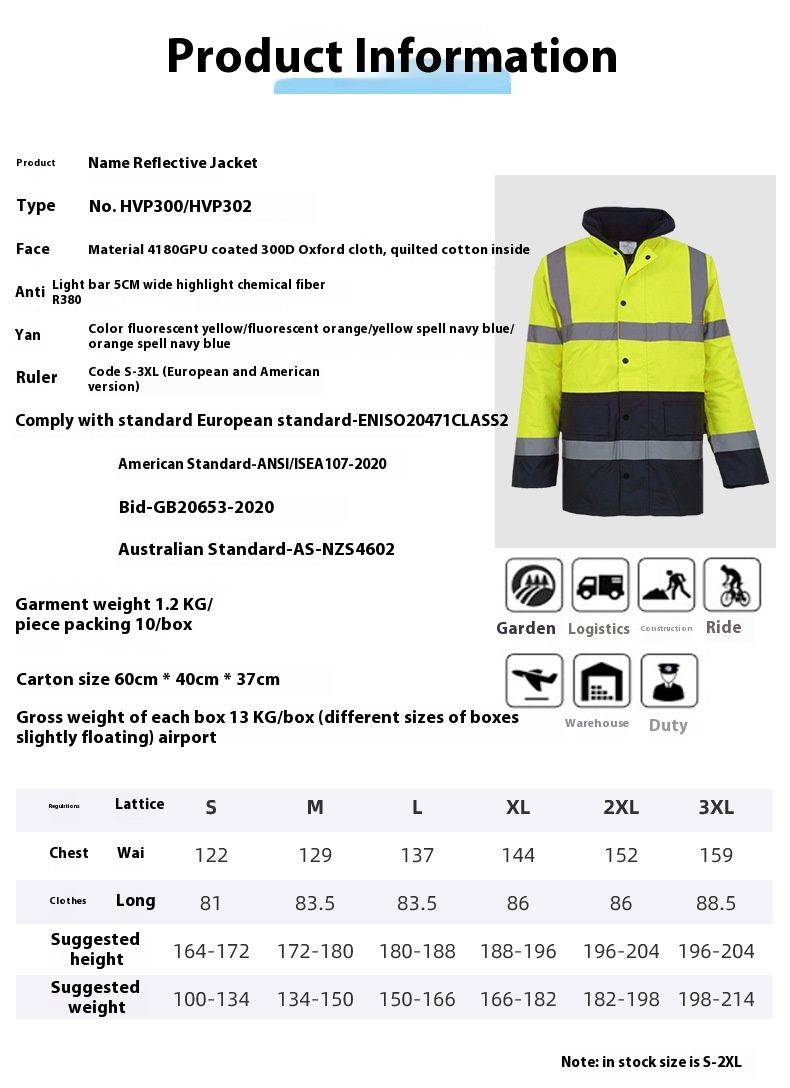 Reflective Jacket Men's Autumn And Winter Waterproof Thickened Warm Reflective Cotton Coat Outdoor Engineering Port_voghion.com