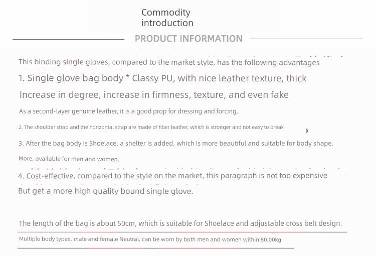 Single Gloves Backhand Back Training Shapewear Sexy Restraint Clothes Binding SM_voghion.com