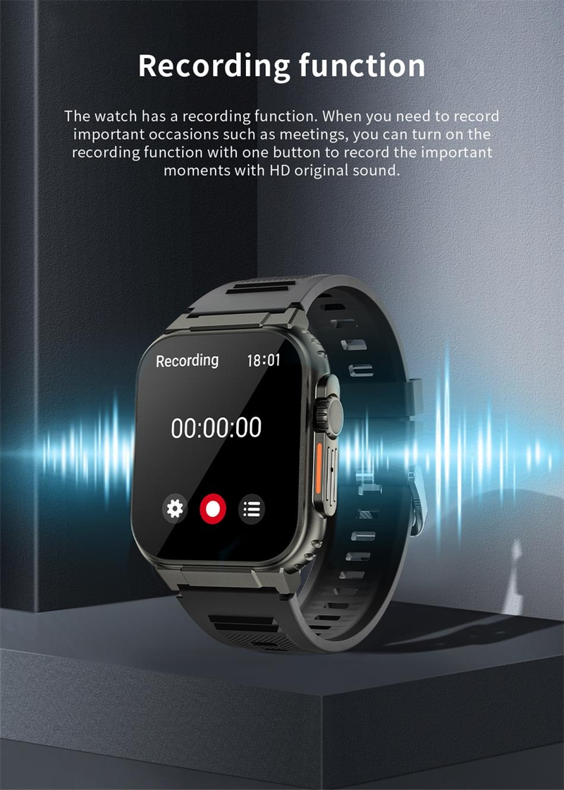 600mAh Akıllı Saat Ultra İzle Erkekler Bluetooth Çağrı (Cevaplama/Arama Yapma) TWS Yerel Müzik Spor Saati 1.96 '' IP68 Su Geçirmez Akıllı Saat_voghion.com