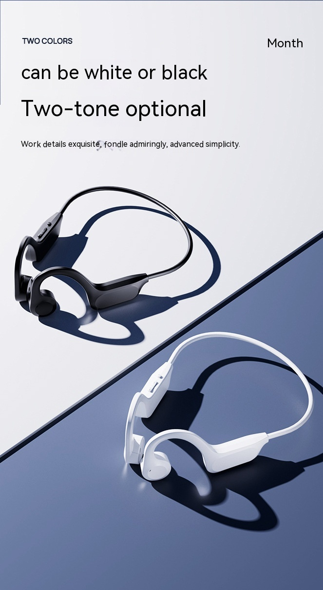 Air conduction Bluetooth earphone card insertion, digital display, waterproof, non in ear wireless earphones_voghion.com
