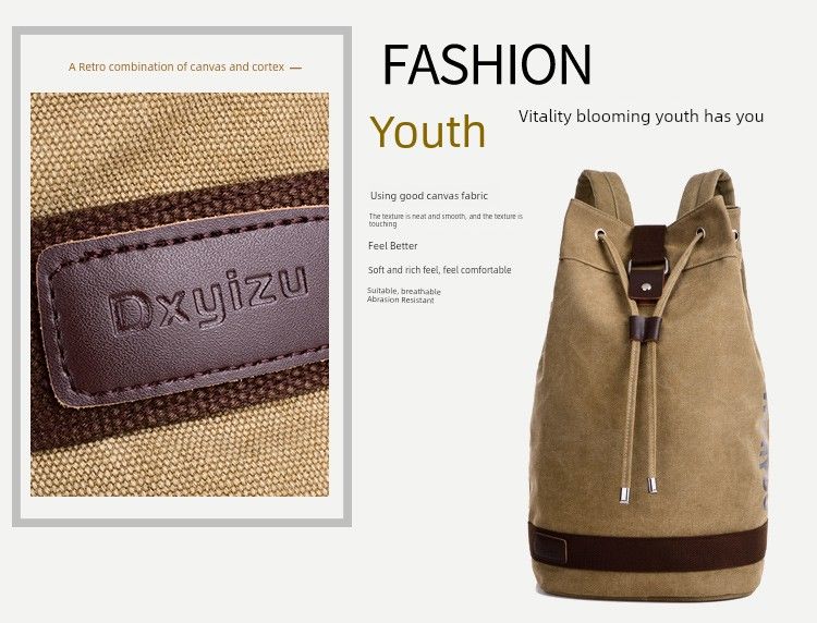 Leinwand Männer Rucksack Casual Minimalist Outdoor Fiess Rees Liicht a Grouss Kapazitéit Studenten Schoultasch Moud_voghion.com