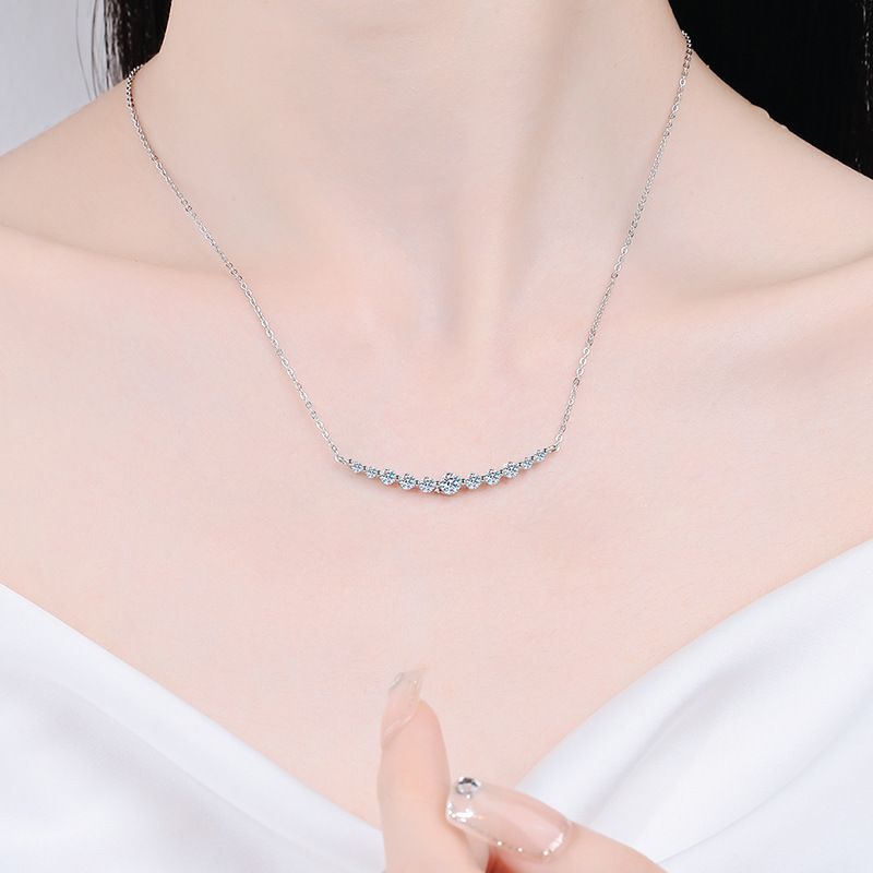 Collana con ciondolo in moissanite da donna con diamanti da laboratorio Sparkg, 1,1 ct, 100% argento Sterling GRA_voghion.com