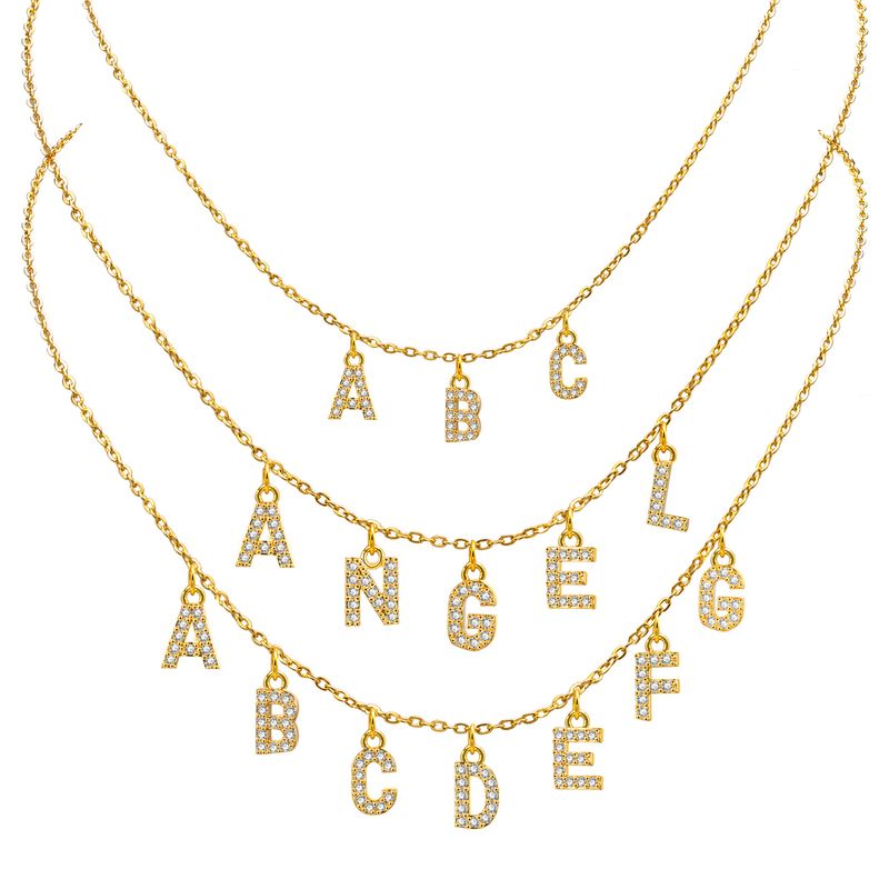 2025 Nuovi arrivi Collana personalizzata con nome per donna, Collana con ciondolo con lettera iniziale in zircone, Gioielli all'ingrosso in acciaio inossidabile_voghion.com