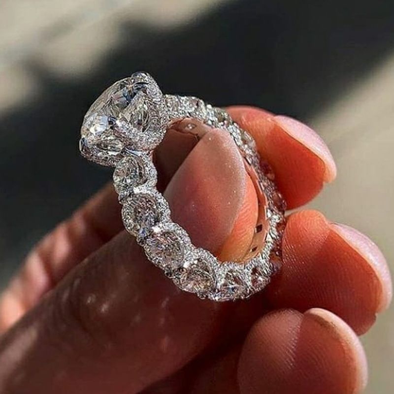 Bague de mariage minimaliste en cuivre et zircon incrusté pour femme, style fleur, R6014_voghion.com