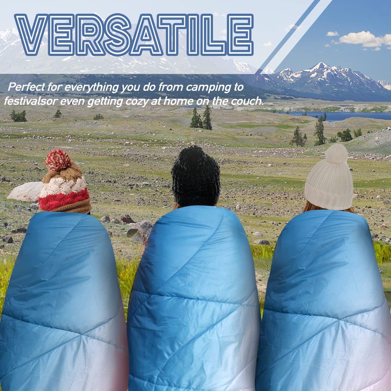 Multifunctional Down Blanket Ultralight Waterproof Camping Quilted Fluffy Outdoor Blanket Camping Blanket With Storage_voghion.com