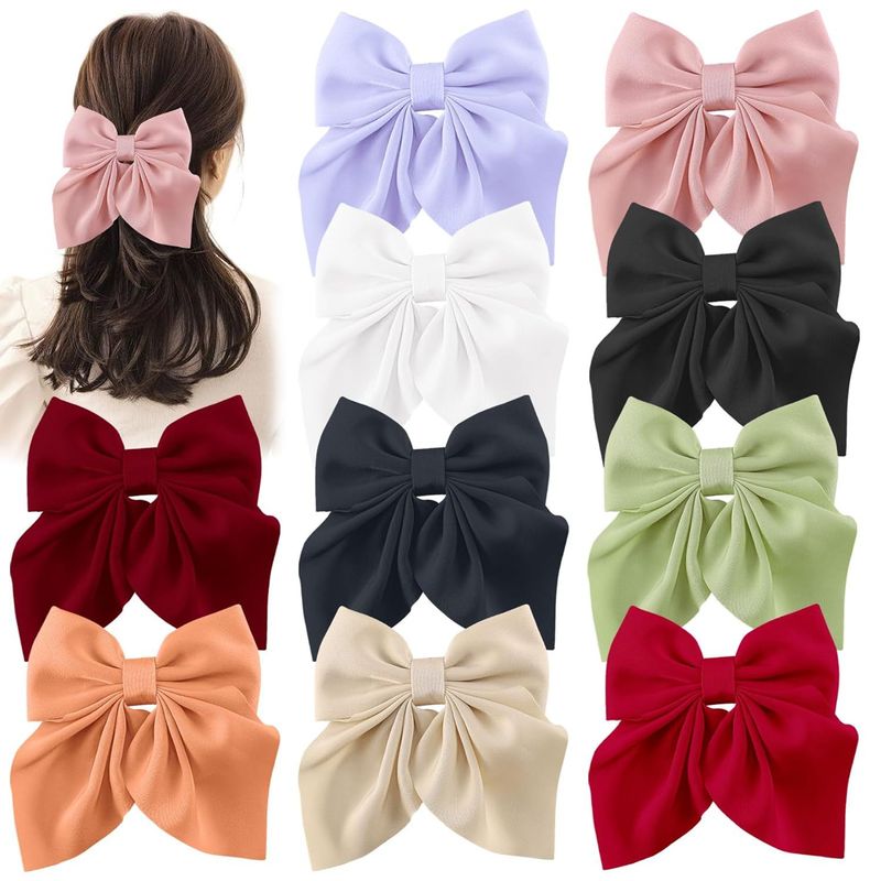 Forcina per capelli Super Fairy Pure Color con fiocco, per la parte posteriore della testa, con fermaglio a becco d'anatra, semplice, piccolo e fresco, accessorio per capelli da donna_voghion.com