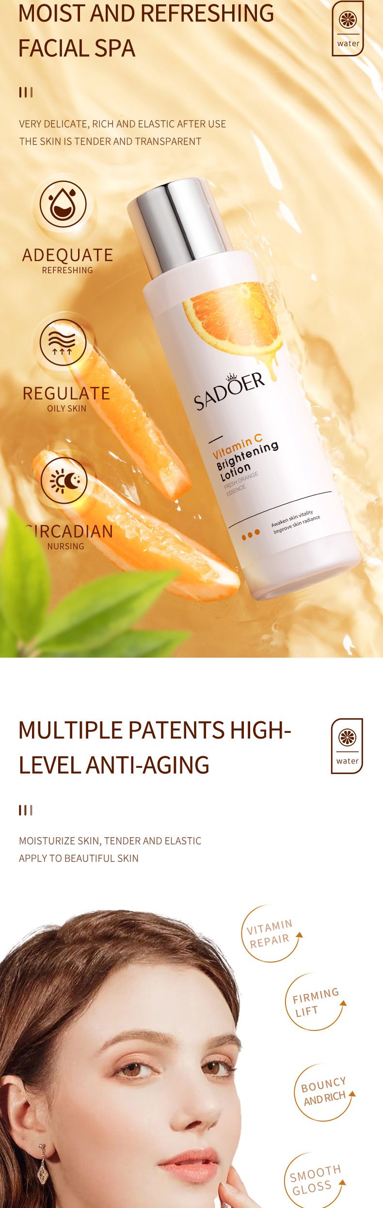 Loción hidratante facial y corporal con vitamina C SADOER de 120 ml._voghion.com