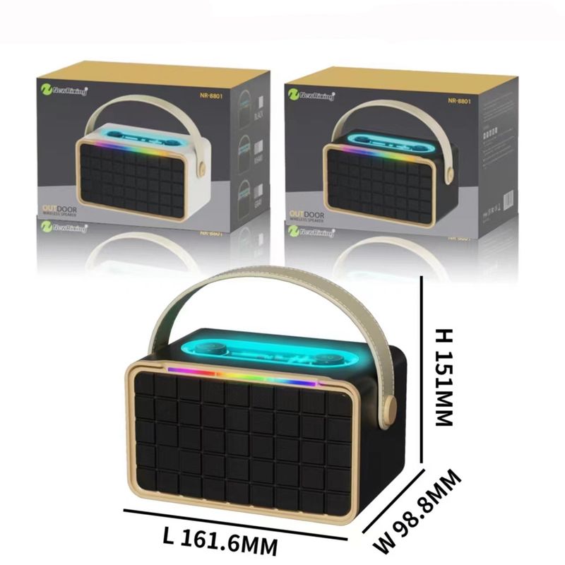 NewRixing NR8801 15W draagbare buiten Bluetooth-luidspreker TWS stereoluidspreker (kaki)_voghion.com