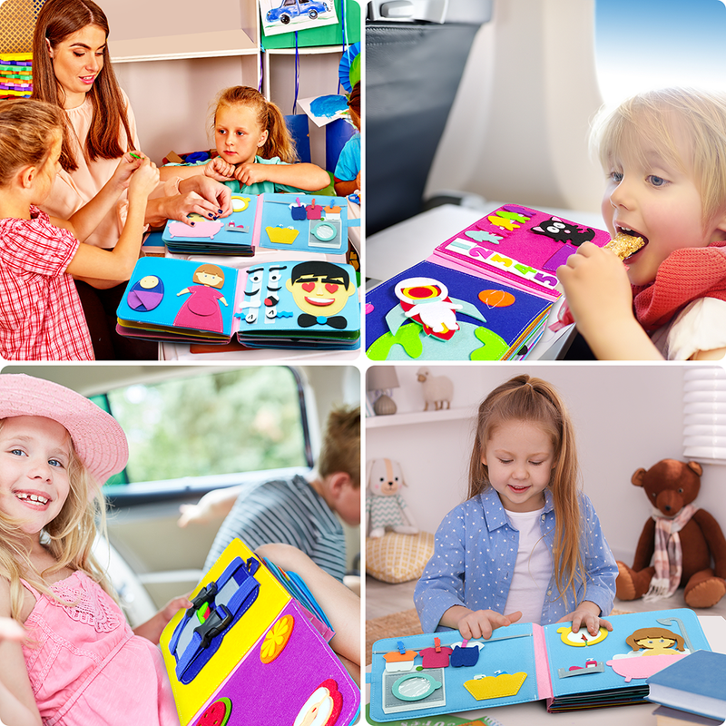 Μικρά Παιχνίδια Montessori Busy Board Αγρόκτημα Σκηνή ζώων Δραστηριότητα αφήγησης Παραμύθι Παιχνίδι Ήσυχο βιβλίο Δραστηριότητα τσόχα Εκπαιδευτικό Αισθητήριο παιχνίδι_voghion.com