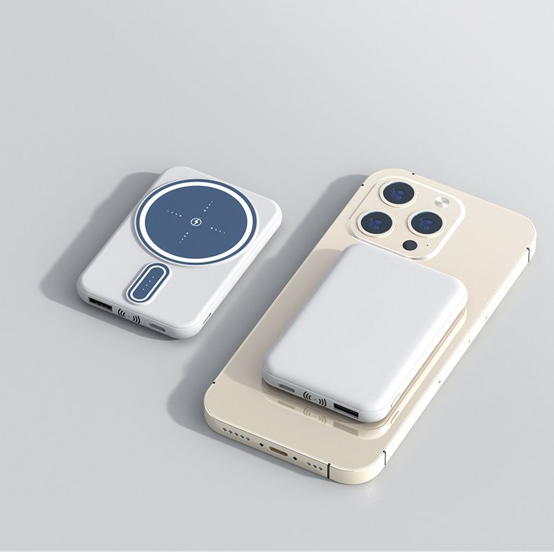 Banco de energía inalámbrico magnético ultrafino de 10 000 mAh/5000 mAh: carga rápida, portátil y compacto para iPhone y Android._voghion.com