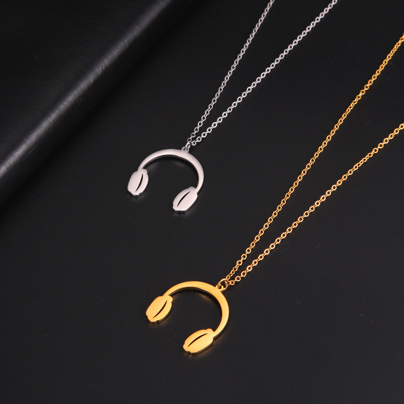 Skyrim pendant male and female music notes, stainless steel, gold, microphone, accordion, necklace, jewelry, gifts_voghion.com
