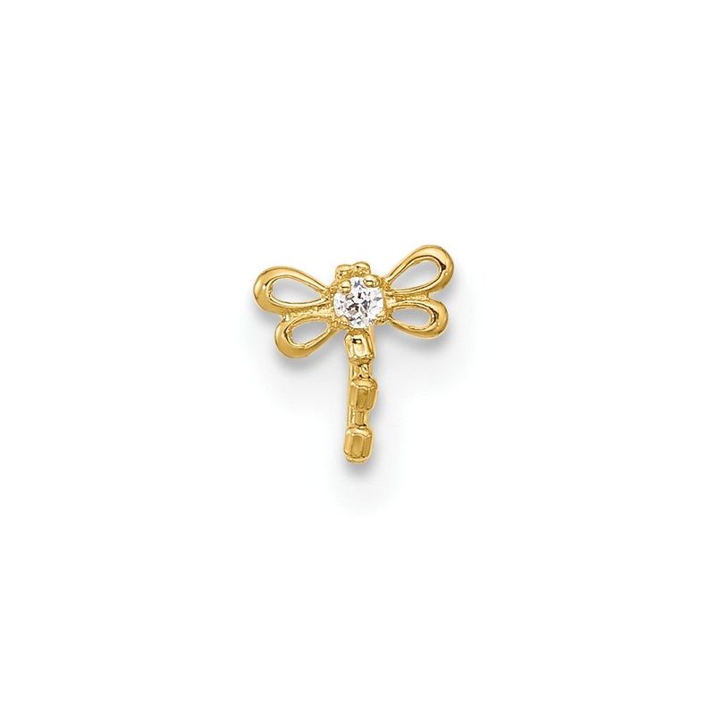 14k 22 Gauge CZ Butterfly Nose Stud_voghion.com