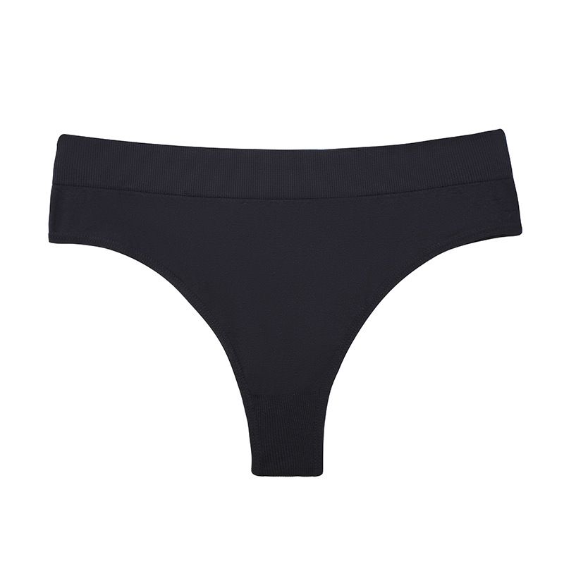 2025d Ice Silk Seamless Sexy Women's Thong Solid Color Sports Breathable Mid-Waist Pure Desire Panties For Women_voghion.com