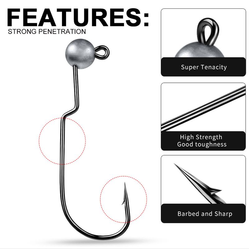 Anti-Hooking Original Color Narrow Belly Crank Lead Head 1g 1.8g 2.5g 3.5g Soft Fish Fishing Hook Accessories_voghion.com