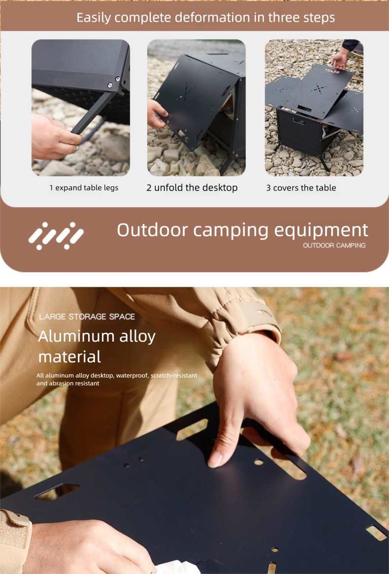 Outdoor Folding Camping Organizer Car Picnic Table For Trunk Storage Box_voghion.com