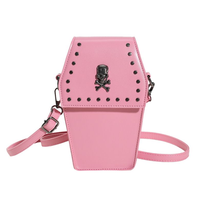Women's New Gothic Style Rivet Chain Shoulder Crossbody Niche Design Personality Phone Bag_voghion.com