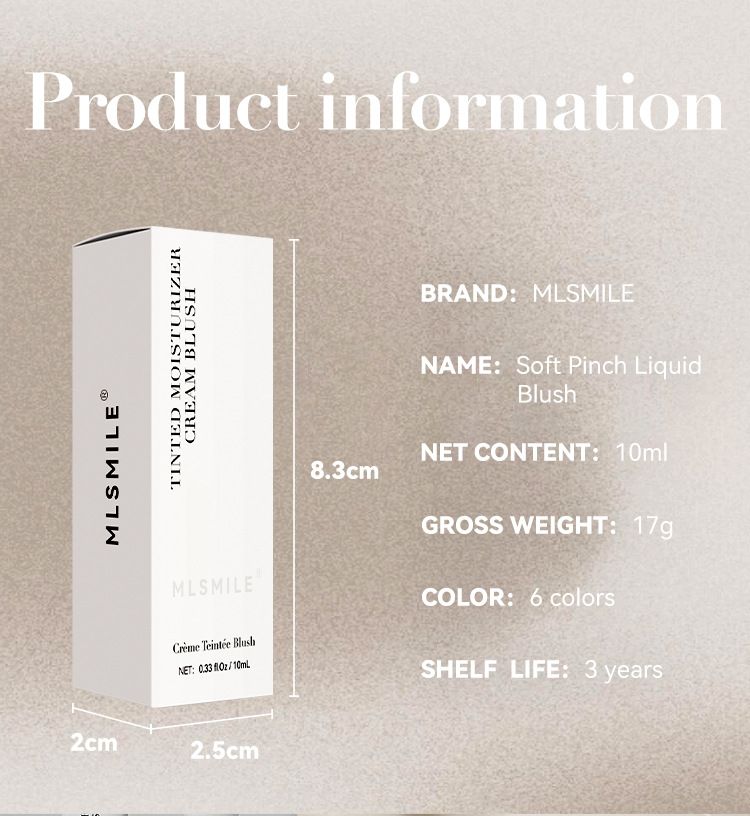 MLSMILE Liquid Blush Light Color Highlight Contour Rouge Water Moisturizing Matte Blush Cream_voghion.com