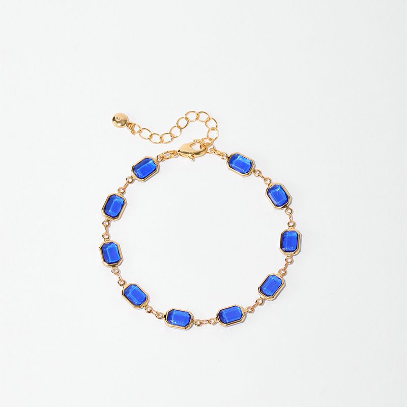 Damenschmuck Temperamentarmband Kupferplattiert K Echtgold Farbe Erhaltungskette Smaragd Atmosphärisches Einfaches Geschenk_voghion.com