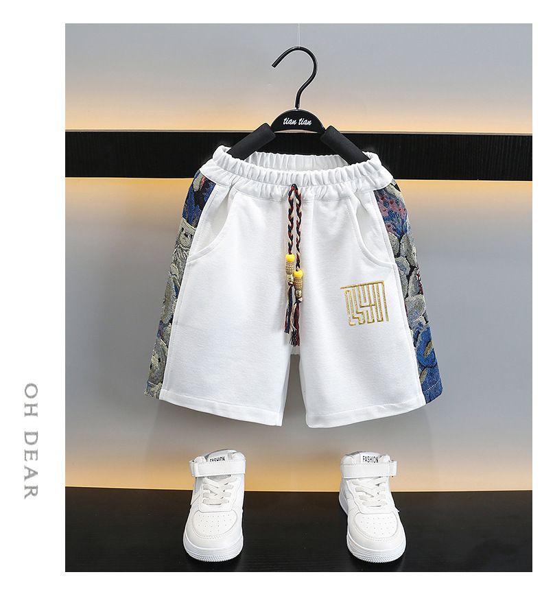 Conjunto de verano de dos piezas para niño: camiseta y pantalones cortos con estampado gráfico | Conjunto de ropa urbana para niño_voghion.com