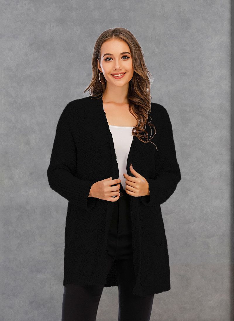 Women's plus size women's knitted double cardigan coat long sweater_voghion.com