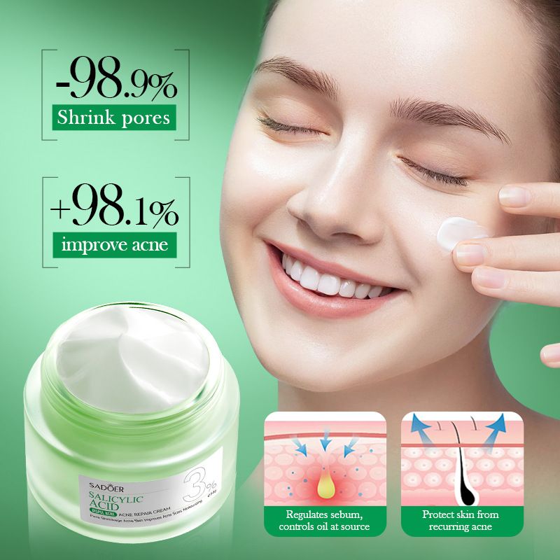 All English SADOER Salicylic Acid Removing&Repairing Student Acne Removing&Moisturizing Face Cream_voghion.com
