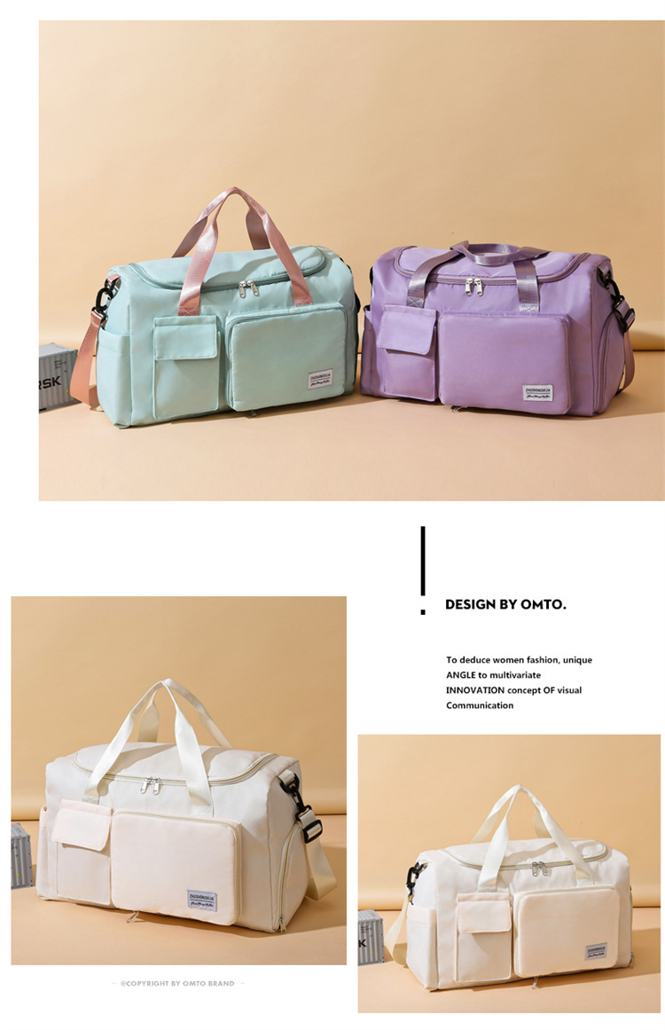 Borsa da viaggio con separazione per asciutto e bagnato, borsa fitness, scomparto indipendente per scarpe, scomparto pieghevole per borsa da consegna_voghion.com