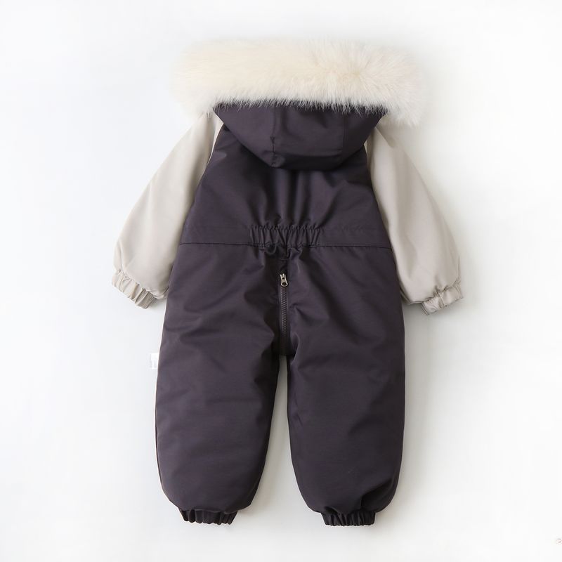 Unisex Baby Snowsuit One-Piece Winter Ski Suit For Toddlers 1-3 Years (80-120cm) - Lightweight Nylon With Hood_voghion.com