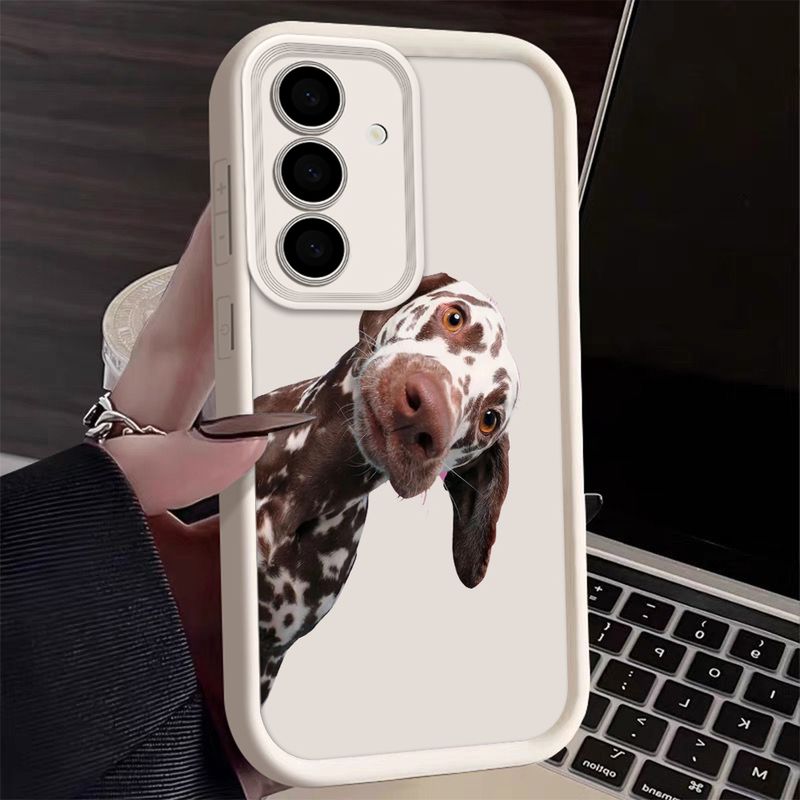 Juokingas šuns telefono dėklas, skirtas „Samsung Galaxy S25 S24 S23 S22 S21 S20 Ultra FE A55 A35 15 A25 Note 20 Plus 5G“ silikoniniam minkštam dangteliui_voghion.com