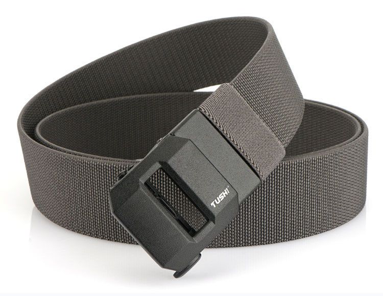 No-Tooth Automatic Buckle Men's Elastic Nylon Casual Canvas Woven Business Belt_voghion.com