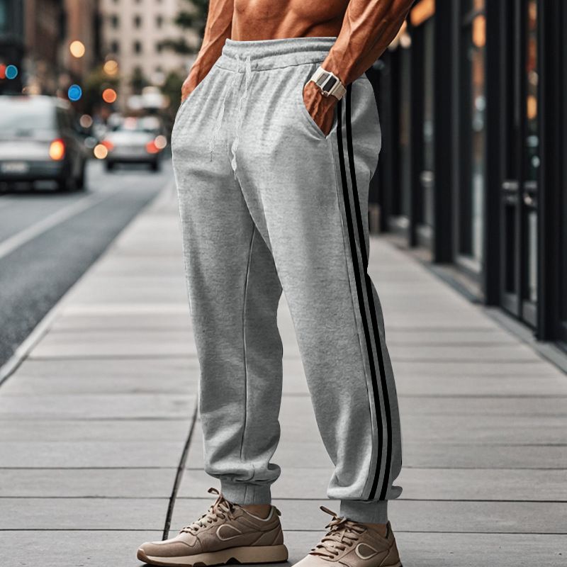 2024 Men's Summer Autumn Two-Stripe Sports Casual Versatile Loose Jogger Pants_voghion.com