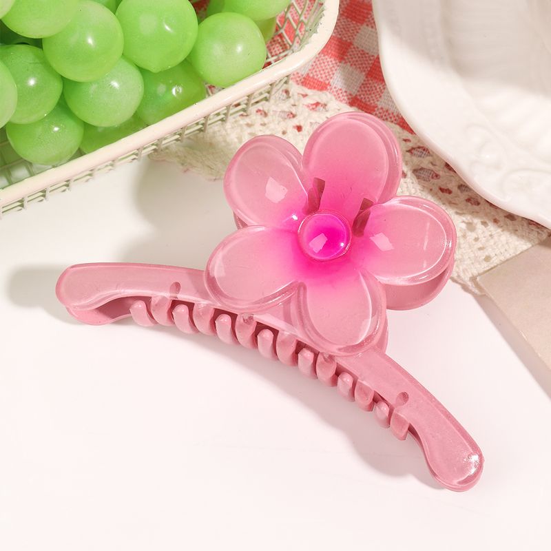 Fermaglio per capelli a forma di squalo con grande fiore a croce Plumeria Premium estivo - Accessorio per capelli con chignon posteriore_voghion.com