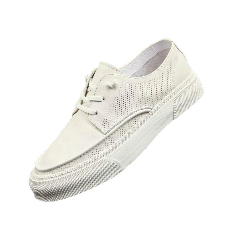 Herren Sommer Neue Echtleder Trendy Casual Sneakers Einfache Atmungsaktive Mode Vielseitige Weiße Schuhe_voghion.com