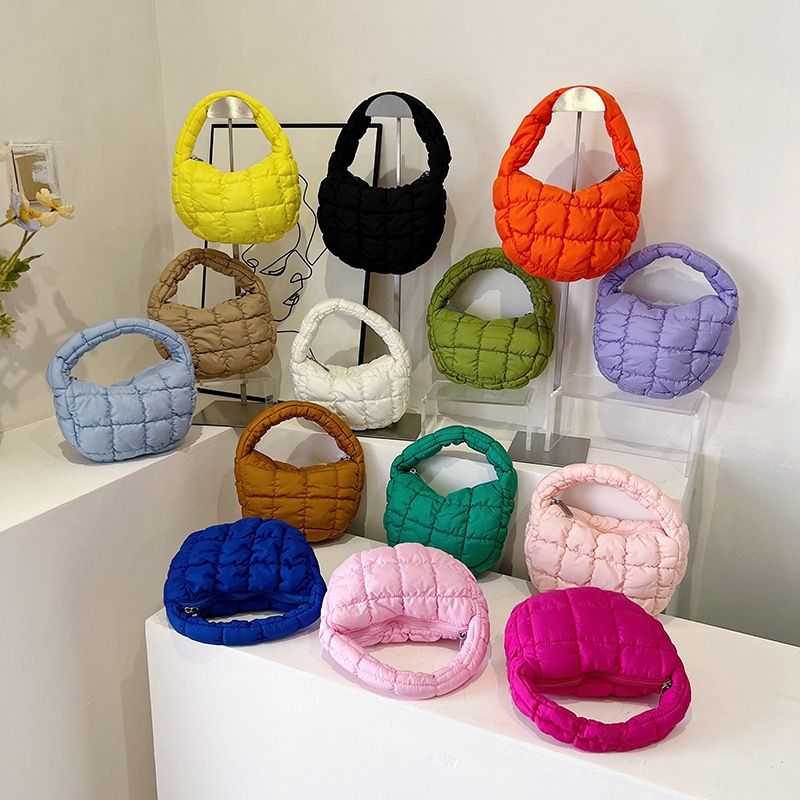 Borsa a mano mini versatile e dolce da donna, in stile coreano, di alta qualità, con plissettatura a nuvola e nuova moda._voghion.com