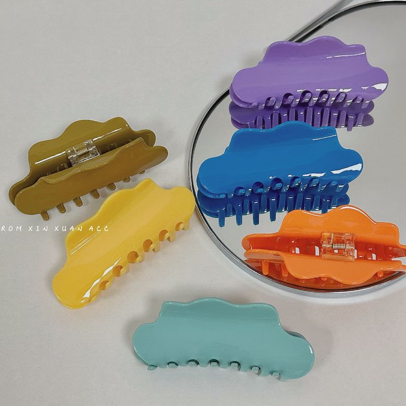 Koreanische Version des supergroßen hochwertigen Wolken-Essigsäure-Clips für Haarvolumen, mehrfarbiger Gas-Haifisch-Clip für den Hinterkopf, Haarspange für Frauen_voghion.com