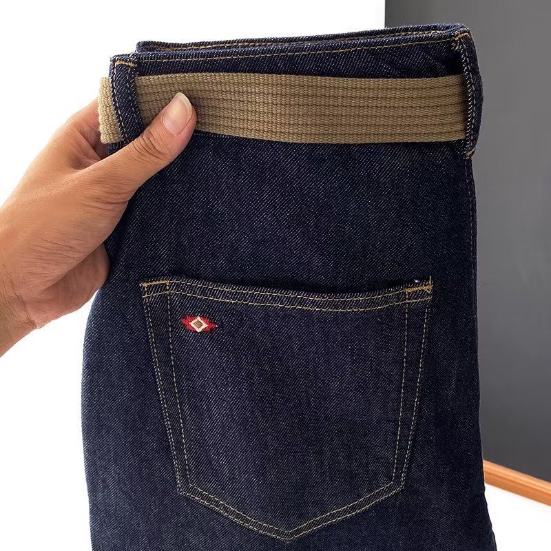 Summer New Trendy Belt Labeling Fashionable Boys' Shorts Simple, Casual, Versatile, Micro Elastic Half Cut Cowboy Mid_voghion.com