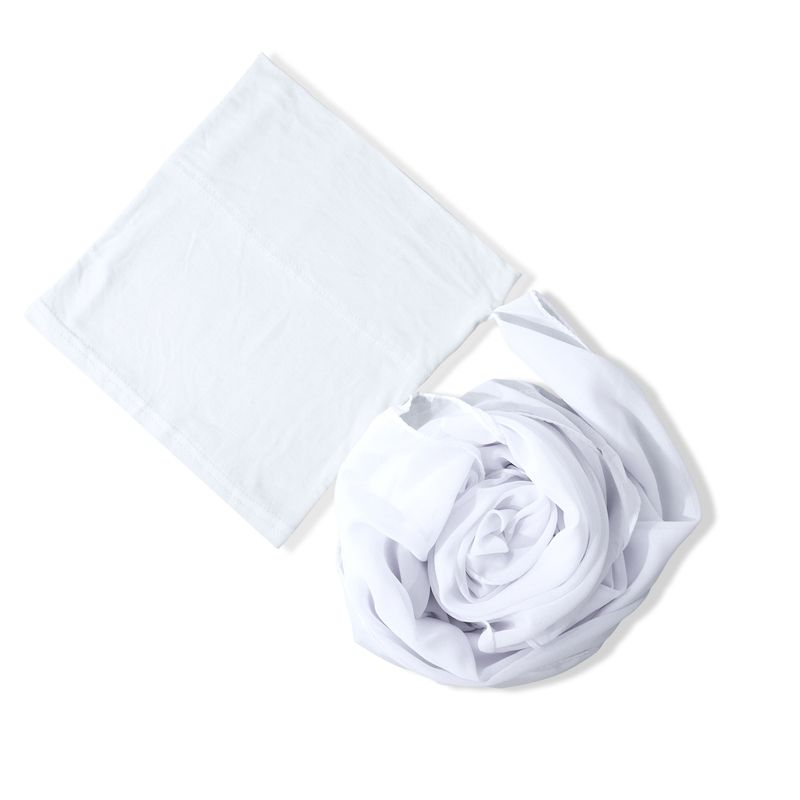 Elegantes Turban-Set aus Chiffon mit Perlen – Mütze mit Kordelzug und passendem Kopftuch (einfarbige Kombination aus Damenkopfbedeckung)_voghion.com