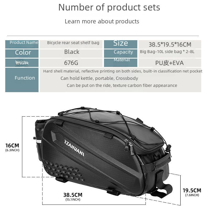 Sac à dos de vélo Sac de siège arrière Sac à dos de vélo de montagne étanche Sac de conduite Sac de porte-bagages Accessoires de vélo Équipement_voghion.com