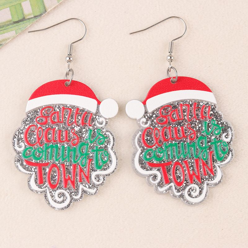 Cartoon Series Acrylic Snowman Cup Flower Personalized Wine Bottle Earrings Jewelry For Women_voghion.com