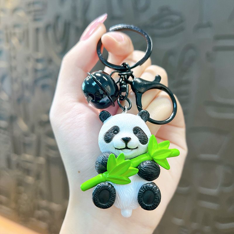 Creative Cartoon Holding Bamboo Exquisite Cute Panda Pendant Backpack Accessory Car Keychain_voghion.com