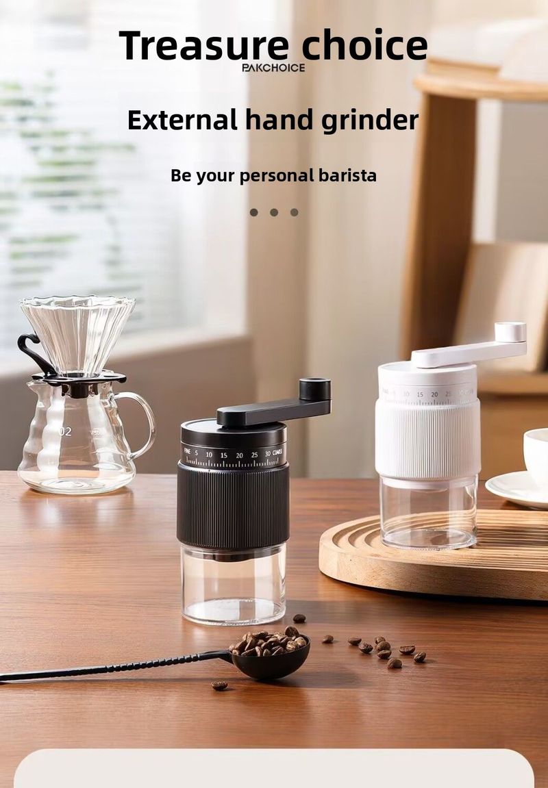 Hand-crank Bean External Adjustment Portable Small Household Grinder Manual Coffee Machine_voghion.com